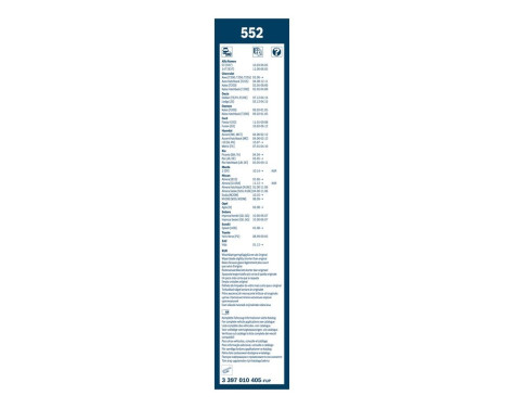 Ensemble de réduction d'essuie-glaces Bosch avant + arrière 552+H282, Image 15