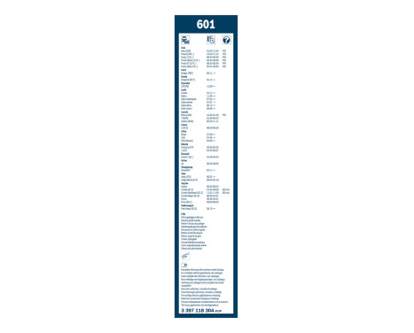 Ensemble de réduction d'essuie-glaces Bosch avant + arrière 601+Z361, Image 8