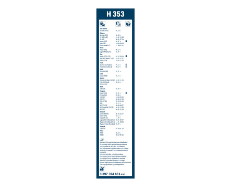 Ensemble de réduction d'essuie-glaces Bosch avant + arrière 604S+H353, Image 4