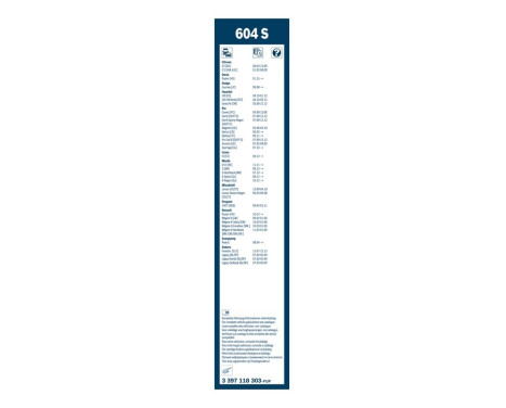 Ensemble de réduction d'essuie-glaces Bosch avant + arrière 604S+H353, Image 15