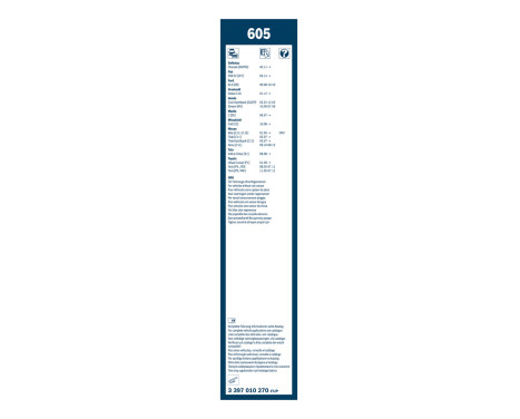 Ensemble de réduction d'essuie-glaces Bosch avant + arrière 605+H275, Image 4