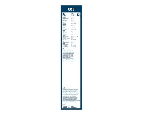 Ensemble de réduction d'essuie-glaces Bosch avant + arrière 605+H275, Image 8