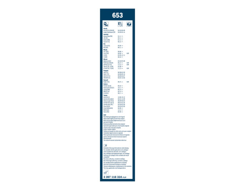 Ensemble de réduction d'essuie-glaces Bosch avant + arrière 653+H281, Image 4