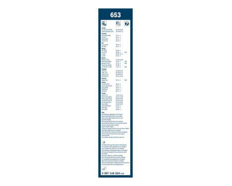 Ensemble de réduction d'essuie-glaces Bosch avant + arrière 653+H281, Image 8