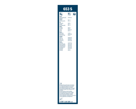 Ensemble de réduction d'essuie-glaces Bosch avant + arrière 653S+H353, Image 11