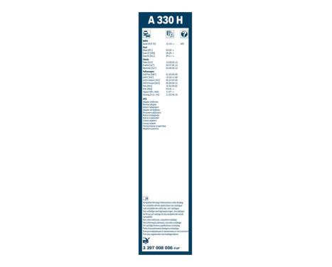 Ensemble de réduction d'essuie-glaces Bosch avant + arrière A051S+A330H, Image 10