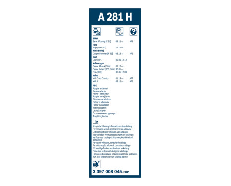 Ensemble de réduction d'essuie-glaces Bosch avant + arrière A088S+A281H, Image 4