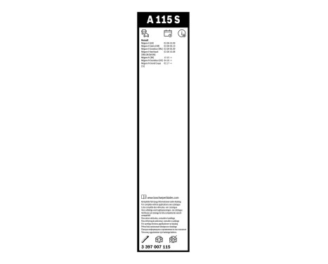 Ensemble de réduction d'essuie-glaces Bosch avant + arrière A115S+H230, Image 4