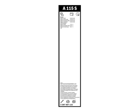 Ensemble de réduction d'essuie-glaces Bosch avant + arrière A115S+H230, Image 10