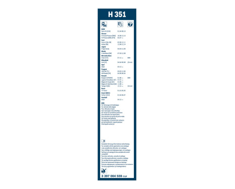 Ensemble de réduction d'essuie-glaces Bosch avant + arrière A116S+H351, Image 14