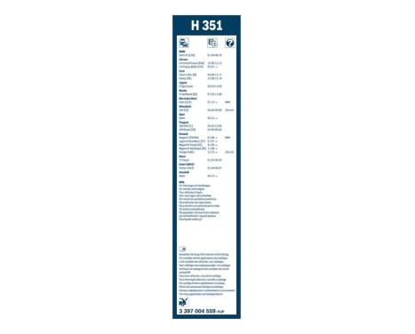 Ensemble de réduction d'essuie-glaces Bosch avant + arrière A116S+H351, Image 18