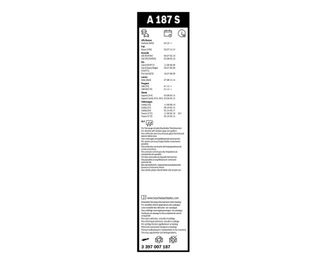 Ensemble de réduction d'essuie-glaces Bosch avant + arrière A187S+AM40H, Image 4