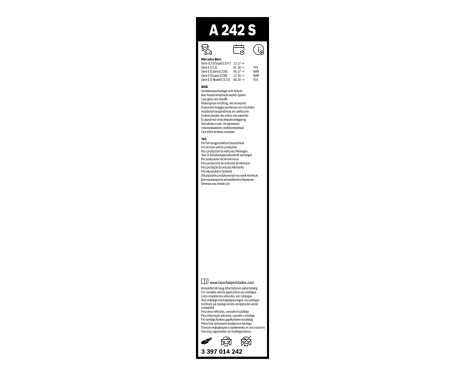 Ensemble de réduction d'essuie-glaces Bosch avant + arrière A242S+AM30H, Image 4