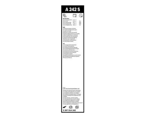 Ensemble de réduction d'essuie-glaces Bosch avant + arrière A242S+AM30H, Image 11