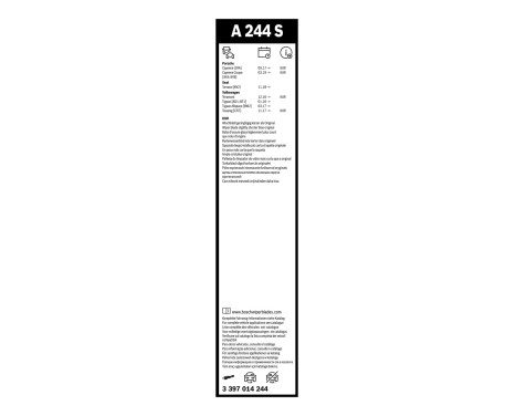 Ensemble de réduction d'essuie-glaces Bosch avant + arrière A244S+AM38H, Image 4