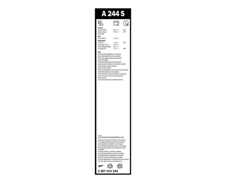 Ensemble de réduction d'essuie-glaces Bosch avant + arrière A244S+AM38H, Image 10