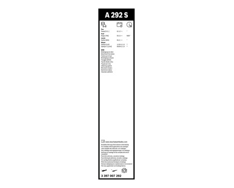 Ensemble de réduction d'essuie-glaces Bosch avant + arrière A292S+H840, Image 11