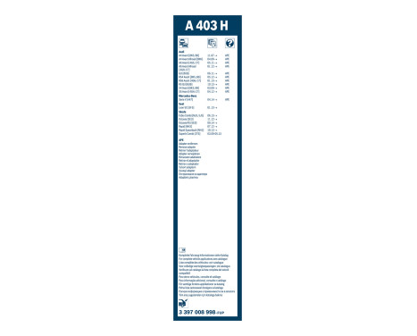 Ensemble de réduction d'essuie-glaces Bosch avant + arrière A555S+A403H, Image 14