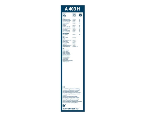 Ensemble de réduction d'essuie-glaces Bosch avant + arrière A555S+A403H, Image 20