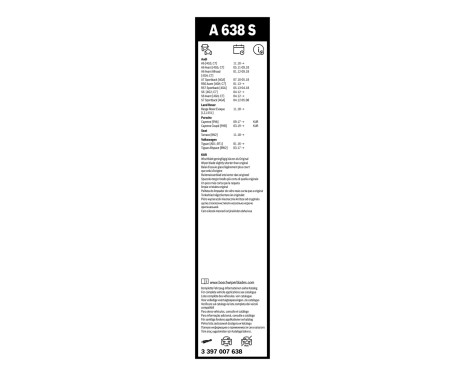 Ensemble de réduction d'essuie-glaces Bosch avant + arrière A638S+A383H, Image 4