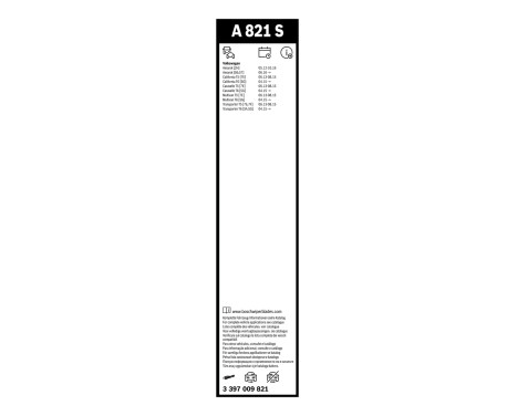 Ensemble de réduction d'essuie-glaces Bosch avant + arrière A821S+A403H, Image 14