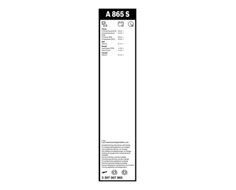 Ensemble de réduction d'essuie-glaces Bosch avant + arrière A865S+H357, Image 11