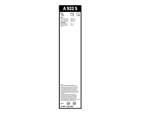 Ensemble de réduction d'essuie-glaces Bosch avant + arrière A922S+AM28H, Image 11