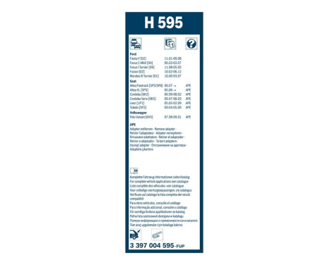 Ensemble de réduction d'essuie-glaces Bosch avant + arrière A958S+H595, Image 8