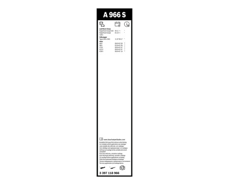 Ensemble de réduction d'essuie-glaces Bosch avant + arrière A966S+A330H, Image 14