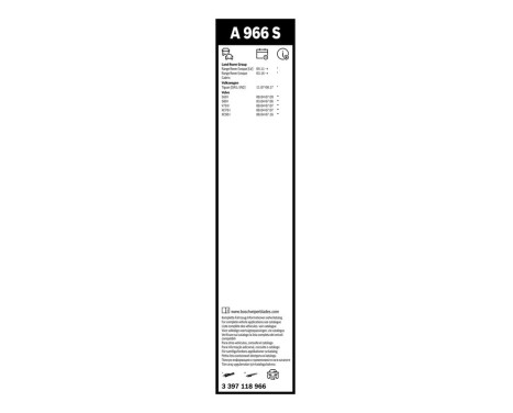 Ensemble de réduction d'essuie-glaces Bosch avant + arrière A966S+A330H, Image 20