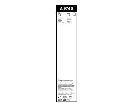 Ensemble de réduction d'essuie-glaces Bosch avant + arrière A974S+A281H, Image 4