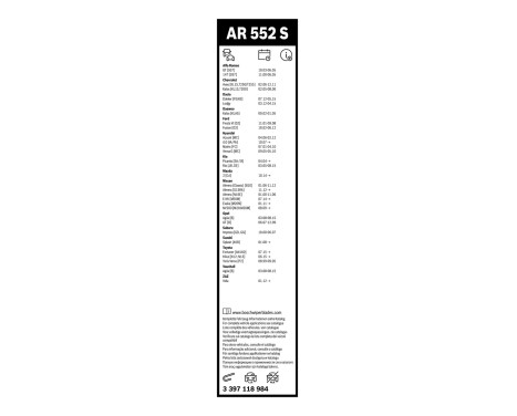 Ensemble de réduction d'essuie-glaces Bosch avant + arrière AR552S+H312, Image 4