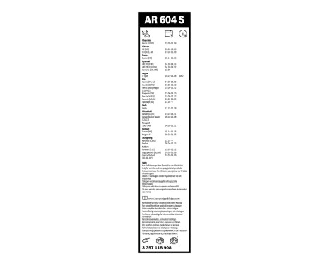 Ensemble de réduction d'essuie-glaces Bosch avant + arrière AR604S+H253, Image 4