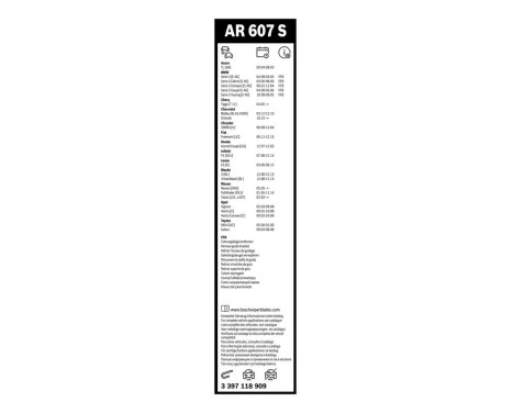 Ensemble de réduction d'essuie-glaces Bosch avant + arrière AR607S+H352, Image 11