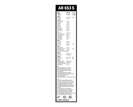 Ensemble de réduction d'essuie-glaces Bosch avant + arrière AR653S+H230, Image 4