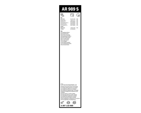 Ensemble de réduction d'essuie-glaces Bosch avant + arrière AR989S+Z361, Image 8