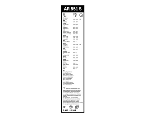 Ensemble de réduction d'essuie-glaces Bosch avant + arrière, Image 11