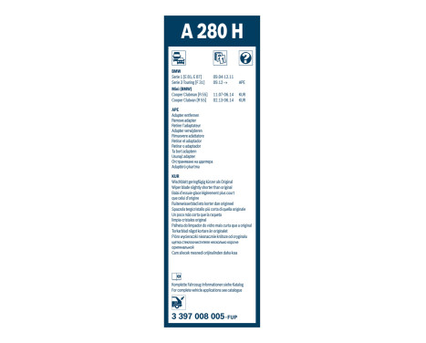 Essuie-glace arrière Bosch A280H - Longueur : 280 mm - Balai d'essuie-glace arrière, Image 3