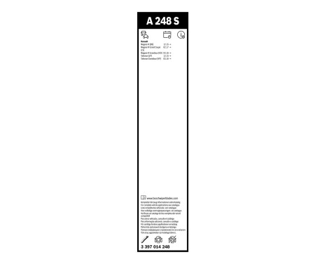 Essuie-glace Bosch Aerotwin A248S - Longueur : 600/450 mm - jeu de balais d'essuie-glace pour, Image 3