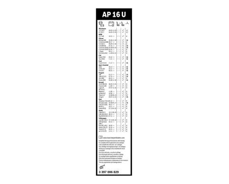 Essuie-glace Bosch Aerotwin AP16U - Longueur : 400 mm - essuie-glace avant simple, Image 3