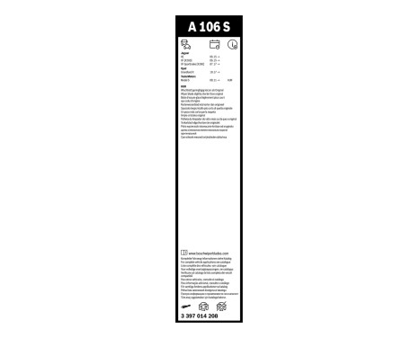 Essuie-glaces Bosch Aerotwin A106S - Longueur : 700/425 mm - jeu de balais d'essuie-glace pour, Image 3