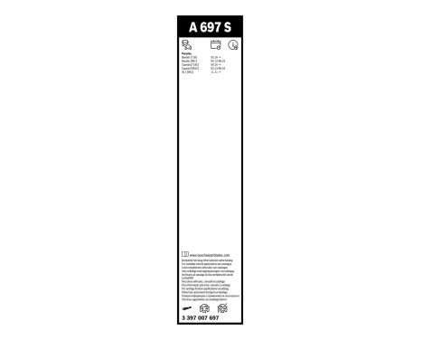 Essuie-glaces Bosch Aerotwin A697S - Longueur : 530/575 mm - jeu de balais d'essuie-glace pour, Image 3