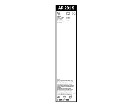 Essuie-glaces Bosch Aerotwin AR291S - Longueur : 600/450 mm - jeu de balais d'essuie-glace pour, Image 3