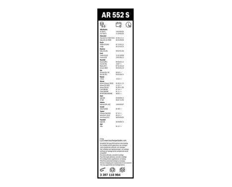 Essuie-glaces Bosch Aerotwin AR552S - Longueur : 550/400 mm - jeu de balais d'essuie-glace pour, Image 9