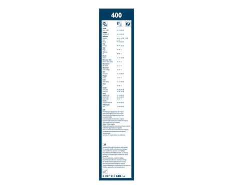 Essuie-glaces Bosch Twin 400 - Longueur : 400/400 mm - Jeu de balais d'essuie-glace pour, Image 3