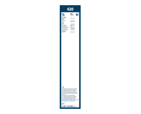 Essuie-glaces Bosch Twin 420 - Longueur : 425/425 mm - Jeu de balais d'essuie-glace avant 32, Image 3