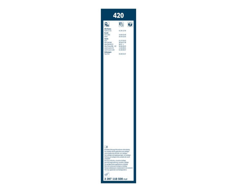 Essuie-glaces Bosch Twin 420 - Longueur : 425/425 mm - Jeu de balais d'essuie-glace avant 32, Image 7