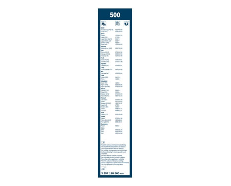Essuie-glaces Bosch Twin 500 - Longueur : 500/500 mm - Jeu de balais d'essuie-glace pour, Image 7