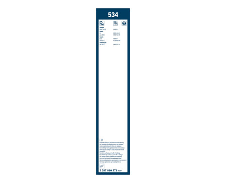 Essuie-glaces Bosch Twin 534 - Longueur : 530/380 mm - jeu de balais d'essuie-glace pour, Image 3