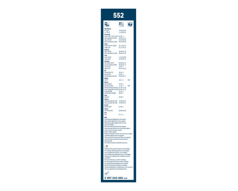 Essuie-glaces Bosch Twin 552 - Longueur : 550/400 mm - jeu de balais d'essuie-glace pour, Image 3